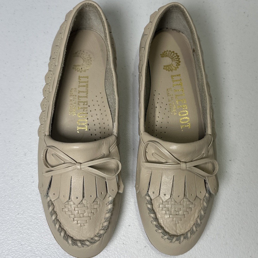 Little Foot Of California Moccasin Shoe Women's Size 7.5 Made In Brazil Leather